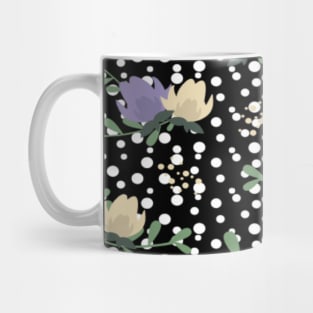 Purple Flower Polka Dot Pattern Mug